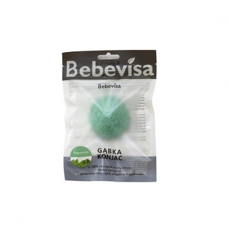 BEBEVISA Gąbka Konjac do twarzy MIĘTA PIEPRZOWA 6,3-8cm średnicy